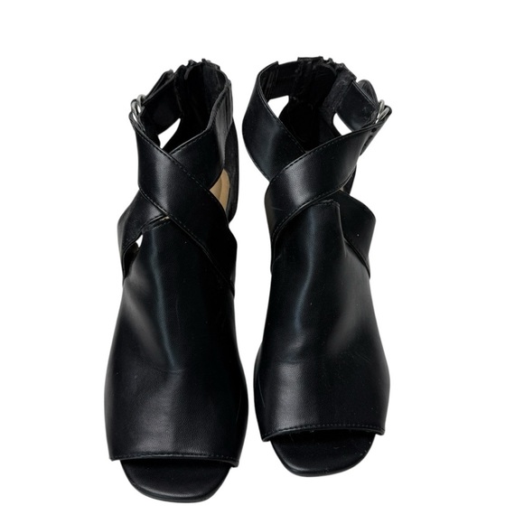 Apt 9 Block Heel Peep Toe Booties With Ankle Strap Size 10 90s Festival Wedding - Picture 2 of 12